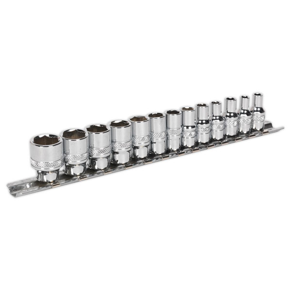 Sealey AK2746 Socket Set 13pc 1/4"Sq Drive Lock-On™ 6pt Metric
