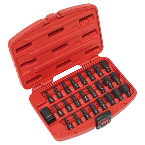 Sealey AK5612 Impact TRX-Star*/Hex/Spline Bit Set 25pc 1/2"Sq Drive