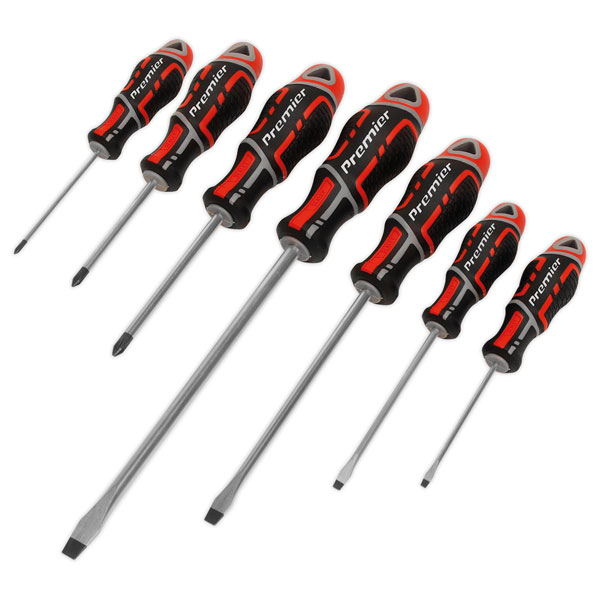 Sealey AK4321 Screwdriver Set 7pc GripMAX® - Red