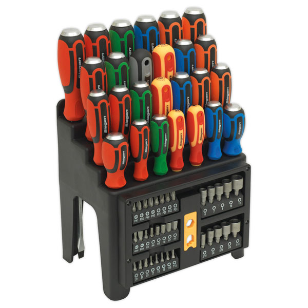 Siegen S01153 Hammer-Thru Screwdriver, Bit & Nut Driver Set 61pc
