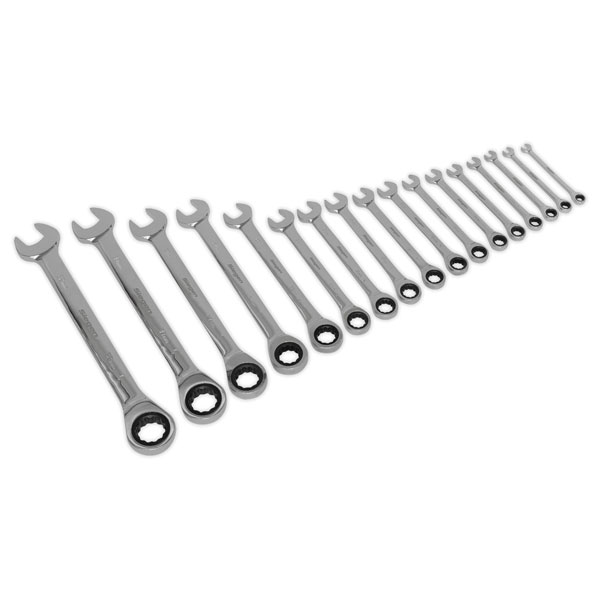 Siegen S01156 Combination Ratchet Spanner Set 17pc Metric