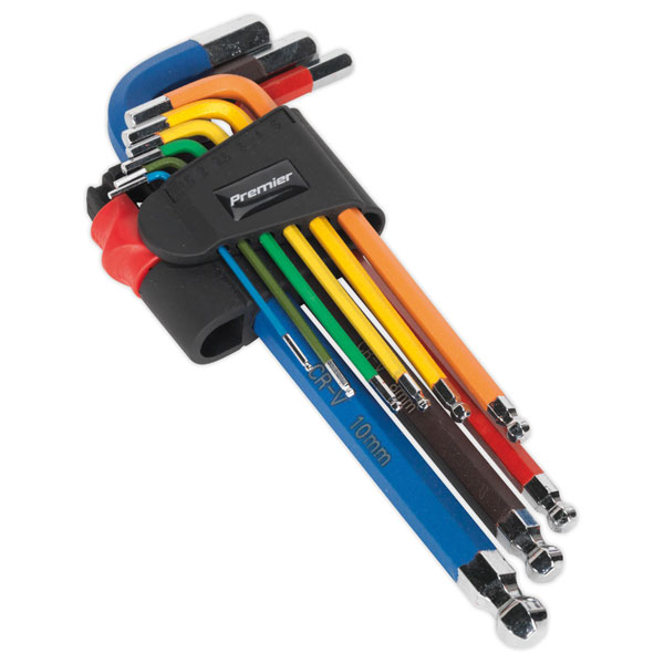 Click to view product details and reviews for Sealey Ak7190 Ball End Hex Key Set 9pc Colour Coded Long Metric.