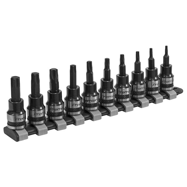 Sealey AK6207B TRX-Star* Socket Bit Set 10pc 3/8"Sq Drive Black Series