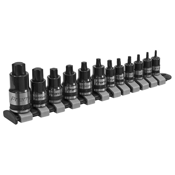 Sealey AK6228B TRX-Star* Socket Bit Set 12pc Stubby 1/4", 3/8" & 1...
