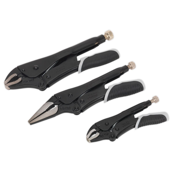 Click to view product details and reviews for Sealey Ak6863b Locking Pliers Set 3pc Quick Release Black Series.