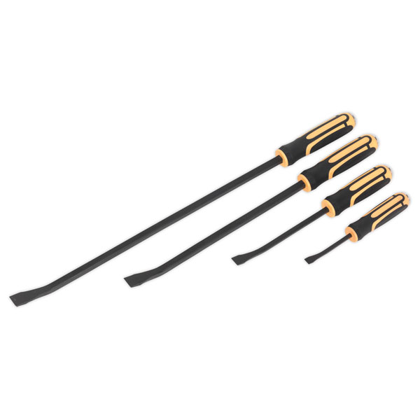 Siegen S01138 Angled Pry Bar Set with Hammer Cap 4pc