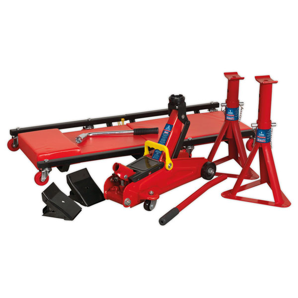 Sealey JKIT01 Lifting Kit 5pc 2tonne (Inc Jack, Axle Stands, Creep...