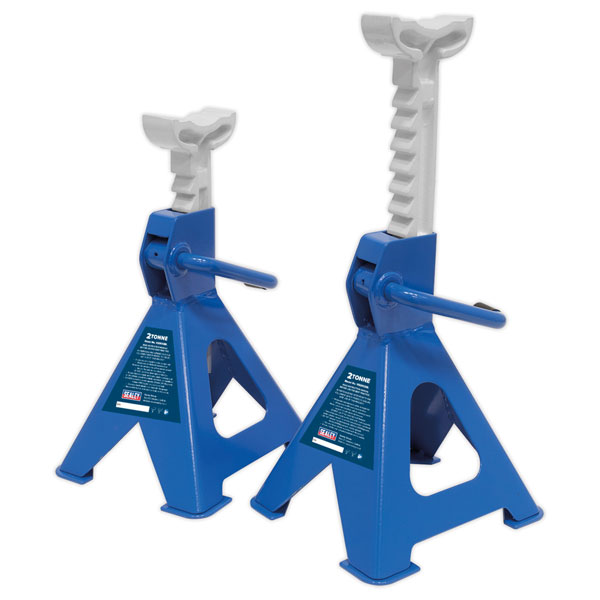 Sealey VS2002OR Axle Stands (Pair) 2tonne Cap /Stand Ratchet Type ...