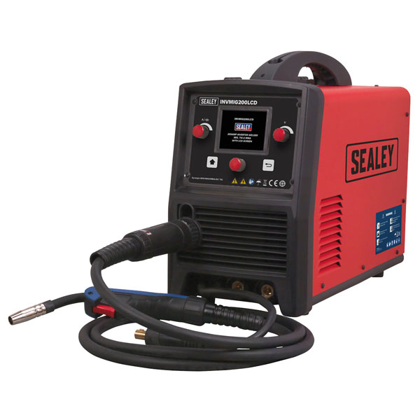 Sealey INVMIG200LCD Inverter Welder MIG, TIG & MMA 200Amp with LCD...