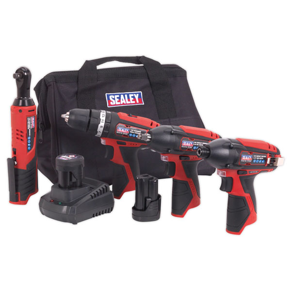 Sealey CP1200COMBO CP1200 Series 4 x 12V Cordless Power Tool Combo Kit