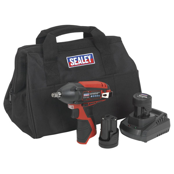 Sealey CP1204KIT Impact Wrench Kit 3/8"Sq Drive 12V Li-ion - 2 Bat...
