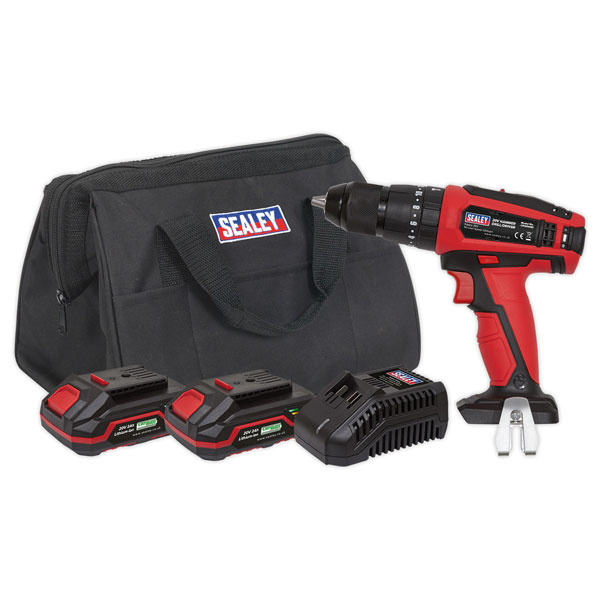 Sealey CP20VDDKIT Hammer Drill/Driver Kit Ø13mm 20V - 2 Batteries