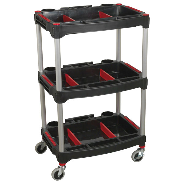  CX313 Workshop Trolley 3-Level Composite with Parts Storage