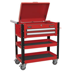 Sealey AP760M Heavy-Duty Mobile Tool & Parts Trolley Drawers & Lock Top Range