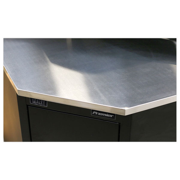 Sealey APMS19 Stainless Steel Corner Worktop 930mm