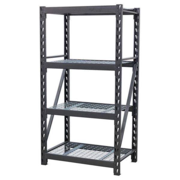  AP6372 Heavy-Duty Racking Unit + 4 Mesh Shelves 640kg Cap Per Level 978mm