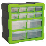 Sealey APDC12HV Cabinet Box 12 Drawer - Hi-Vis Green/Black