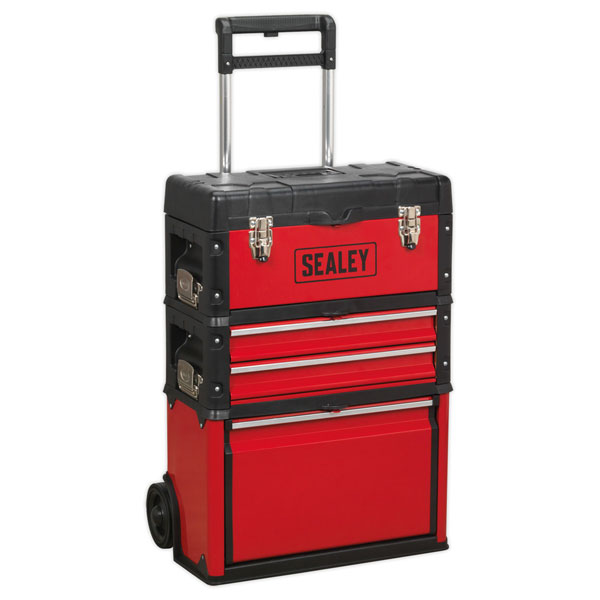 Sealey AP548 Mobile Steel/Composite Toolbox - 3 Compartment