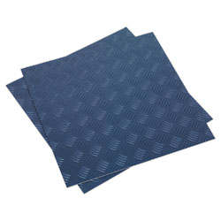 Sealey FT1B Vinyl Floor Tile with Peel & Stick Backing - Blue Treadplate Pk 16