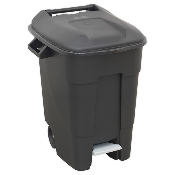  BM100P Refuse/Wheelie Bin with Foot Pedal 100L - Black