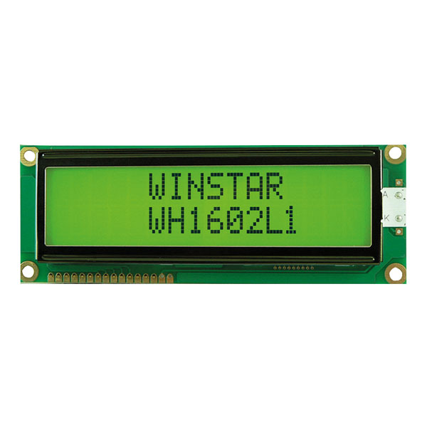  WH1602L1-YYH-JT 16x2 LCD Display Yellow/Green LED Backlight Black Bezel