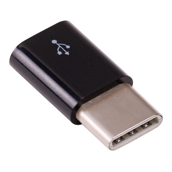  4 USB Adapter, Female Micro USB To Male USB-C, White