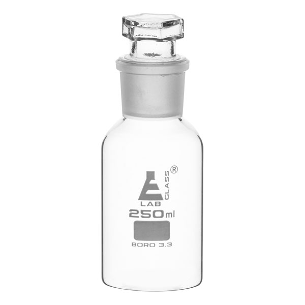 Image of LabGlass Reagent Bottle Wide Mouth, Interchangeable Stopper 500ml,...