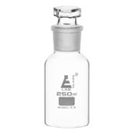 LabGlass Wide Mouth Reagent Bottles with Interchangeable Stoppers - Clear