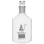 LabGlass Narrow Mouth Reagent Bottles with Interchangeable Stoppers - Clear