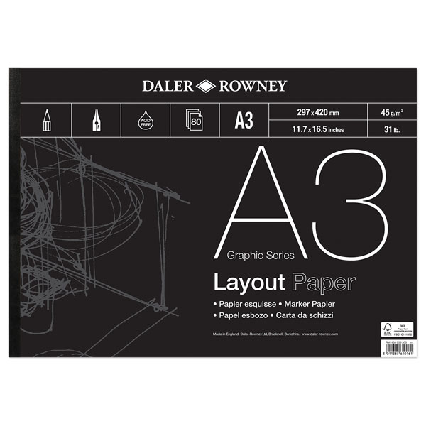 Daler-Rowney Graphic Series Marker Pad A4 70G 50Sh