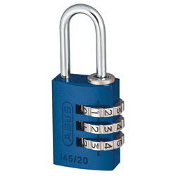 145/20 20mm Aluminium Combination Padlock Blue 46568