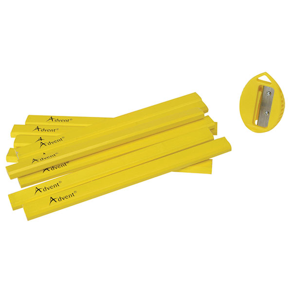 Advent ACPTUB10 Carpenter's Pencils (Tub of 10 + Sharpener)