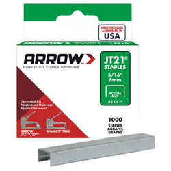 JT21 T27 Staples 6mm (1/4in) Box 5000