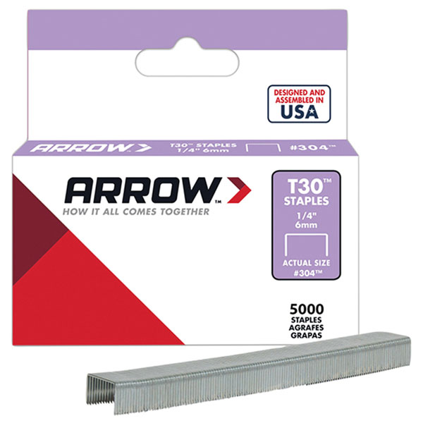  A304 T30 Staples 6mm (1/4in) Box 1000
