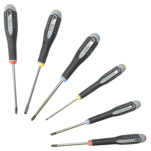 Bahco BE-9886 ERGO™ Screwdriver Set, 6 Piece SL/PH/PZ