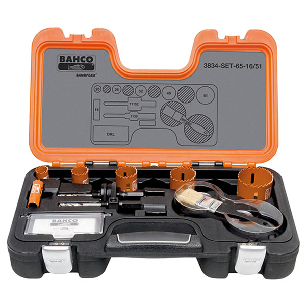 Bahco 3834-SET-65-16/51 Professional Holesaw Set 3834 16/51 Sizes:...