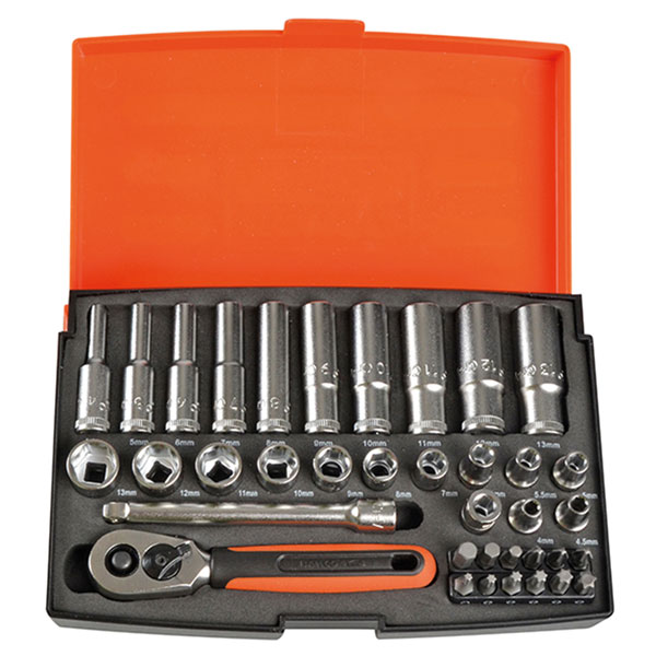 Bahco SL25L Socket Set of 37 Metric 1/4in Deep Drive
