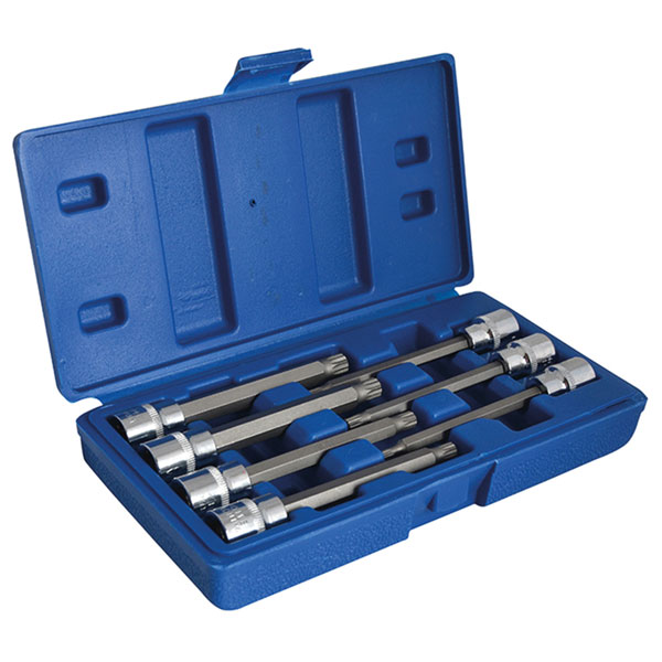  01512 3/8in Drive Extra Long Spline Socket Bit Set, 7 Piece