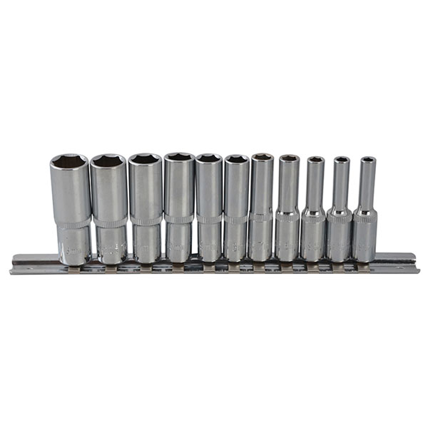 BlueSpot Tools 01540 Deep Socket Set of 11 Metric 1/4in Square Drive