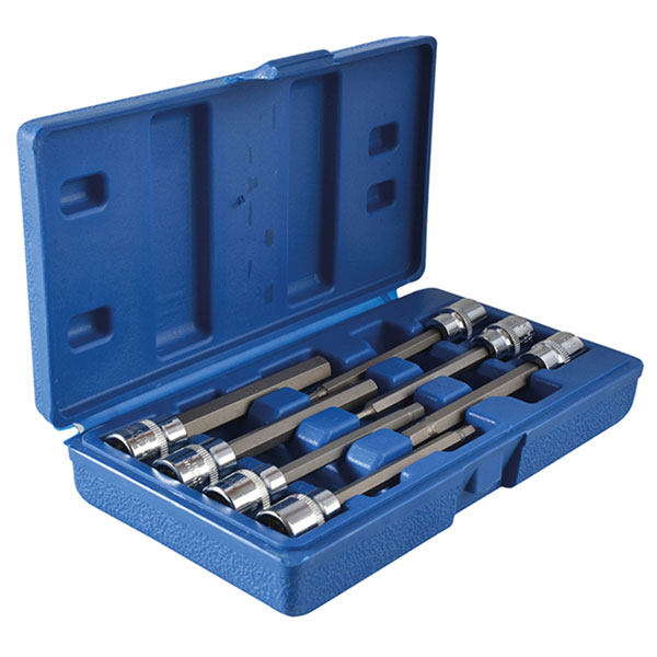  01516 Extra Long 3/8in Square Drive Hex Bit Sockets 7Piece
