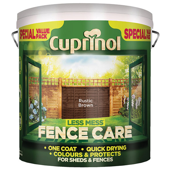 Cuprinol 5194070 Less Mess Fence Care Rich Oak 6 litre