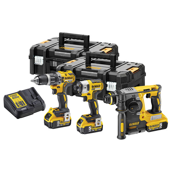 Dewalt Dck368p3t Xr Brushless 3 Piece Kit 18v 3 X 18v 50ah Li Ion