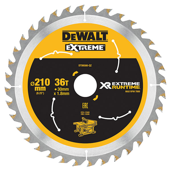DEWALT DT99565-QZ FlexVolt XR Table Saw Blade 210 x 30mm x 24T