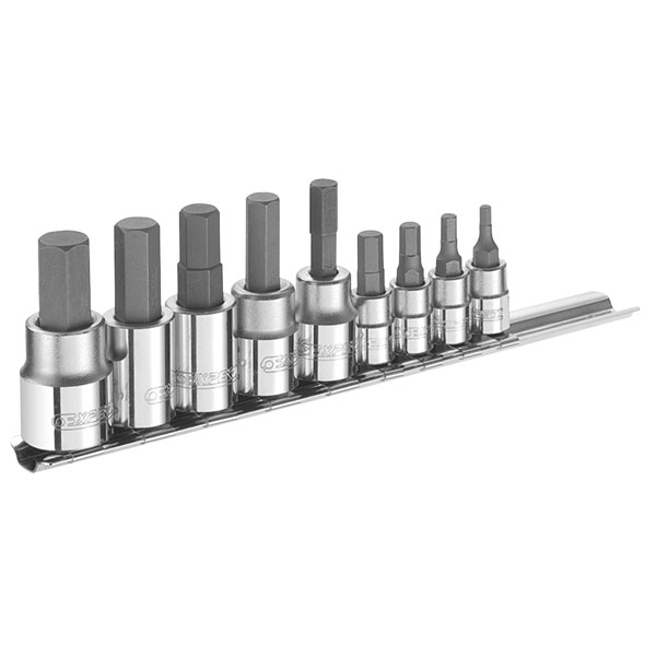 Expert E034802 Hex Bit Socket Set of 9 1/4 & 3/8in Drive