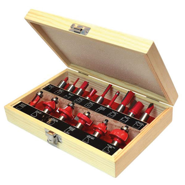 Faithfull FAIRBS15 1/2in TCT Router Bit Set, 15 Piece