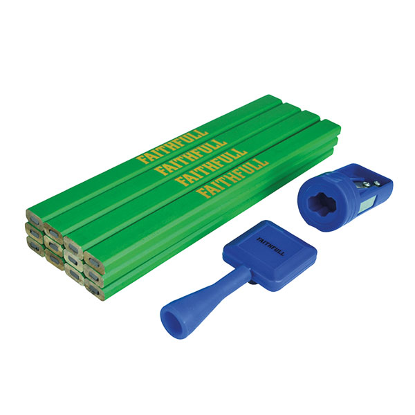 Faithfull FAICPGKIT Carpenter's Pencil Kit Green / Hard (Pack 12)