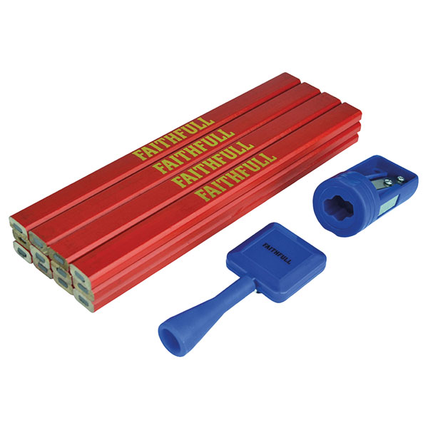 Faithfull FAICPRKIT Carpenter's Pencil Kit Red / Medium (Pack 12)