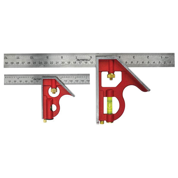 Faithfull Combination Square Twin Pack 150mm (6in) & 300mm (12in) - Image 8