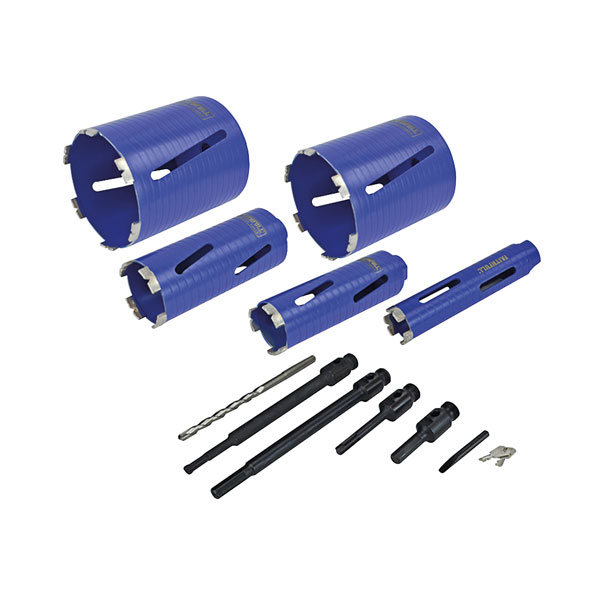 Faithfull HF11PSA Diamond Core Drill Kit & Case Set of 11