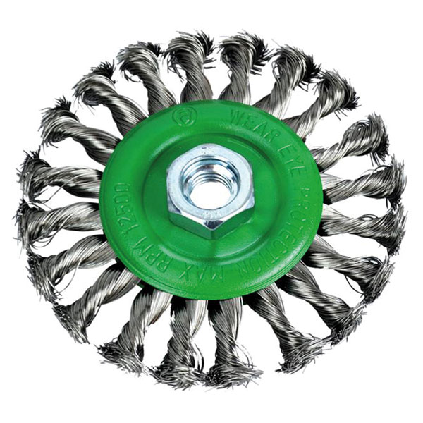 Faithfull FAIWBCT115S Flat Twist Knot Wire Brush 115 x 12mm M14x2 Bore